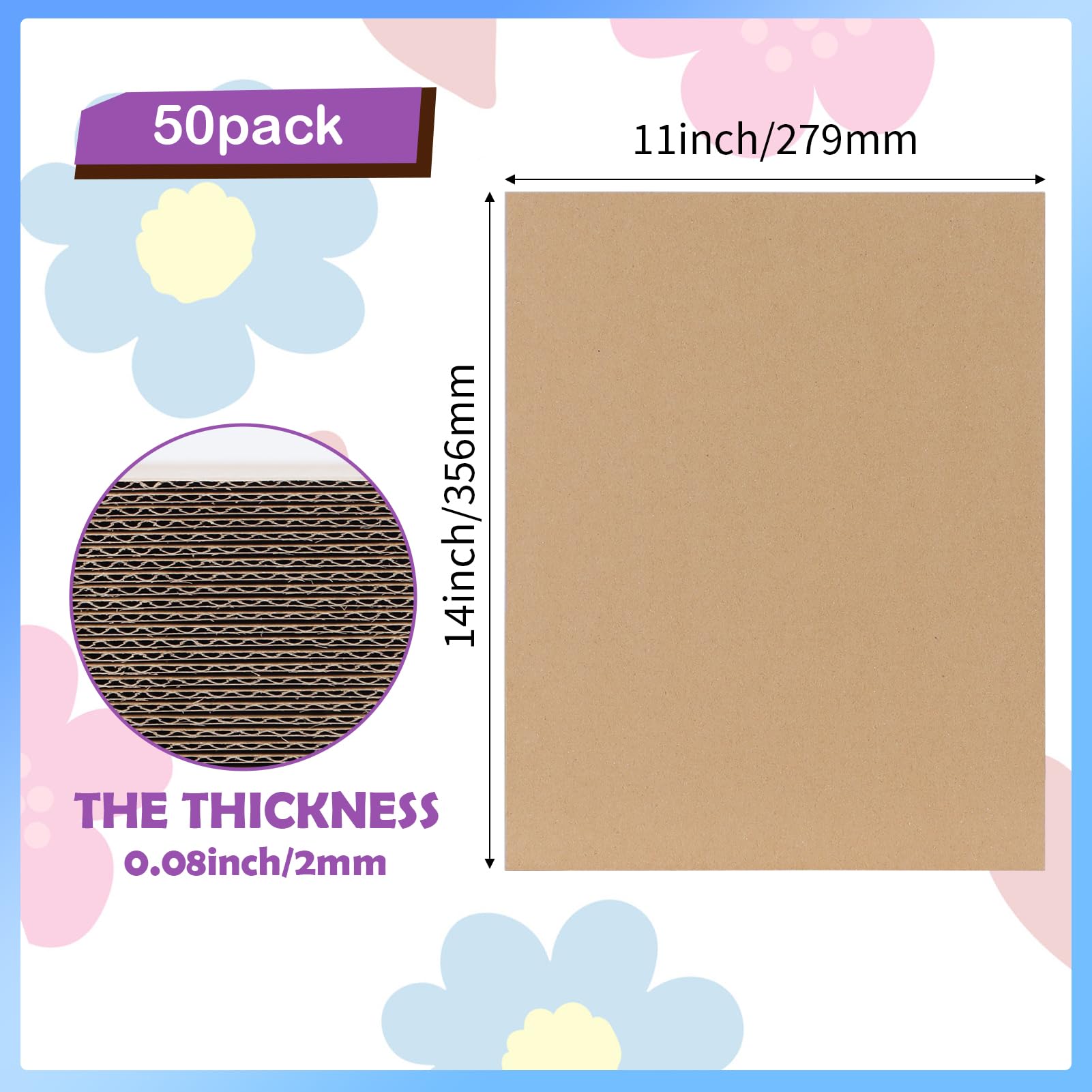 RLAVBL 200 Pack 3.5x4.5 White Corrugated Cardboard Sheets, Flat Cardboard Inserts for Shipping, Mailing, Packing, DIY Crafts