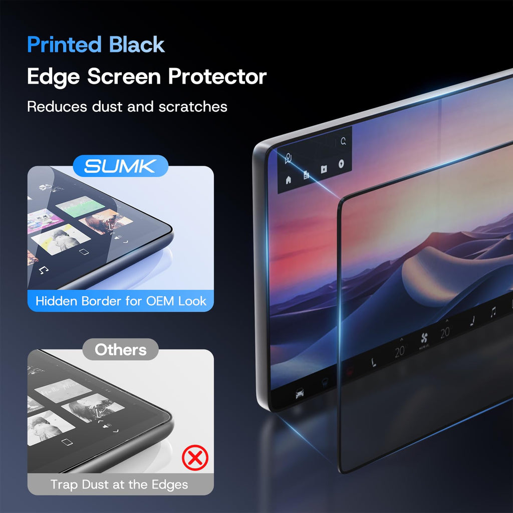 8" Rear Screen Protector for Tesla Model Y Juniper/Model 3 Highland, [HD & No-edge Gaps & 9H] Tempered Glass Screen Protector with Alignment Frame for Tesla Model 3/Y Accessories, Glossy