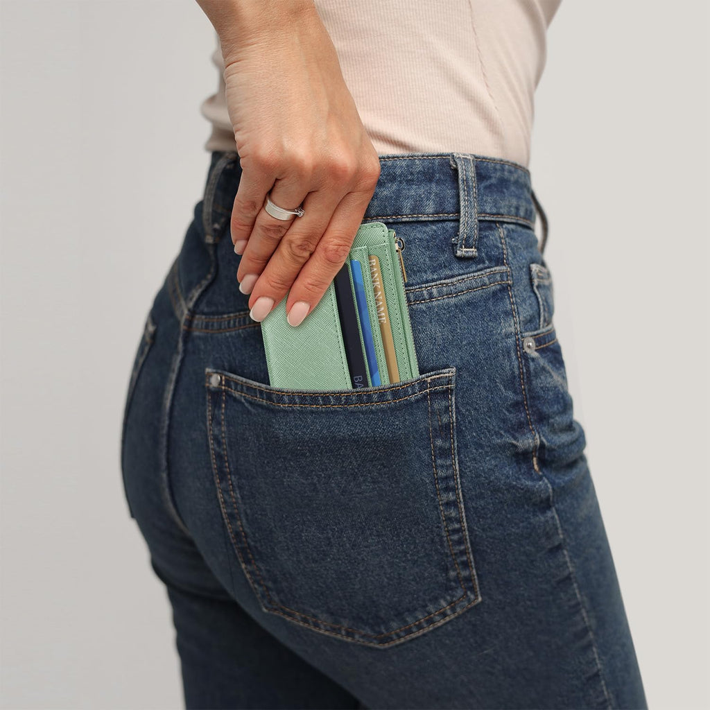 Sodsay Card Case Slim Front Pocket Wallet for Women Credit Card Holder with Keychain | Slim, Credit Card Holder, Front Pocket, with Keychain | Slim