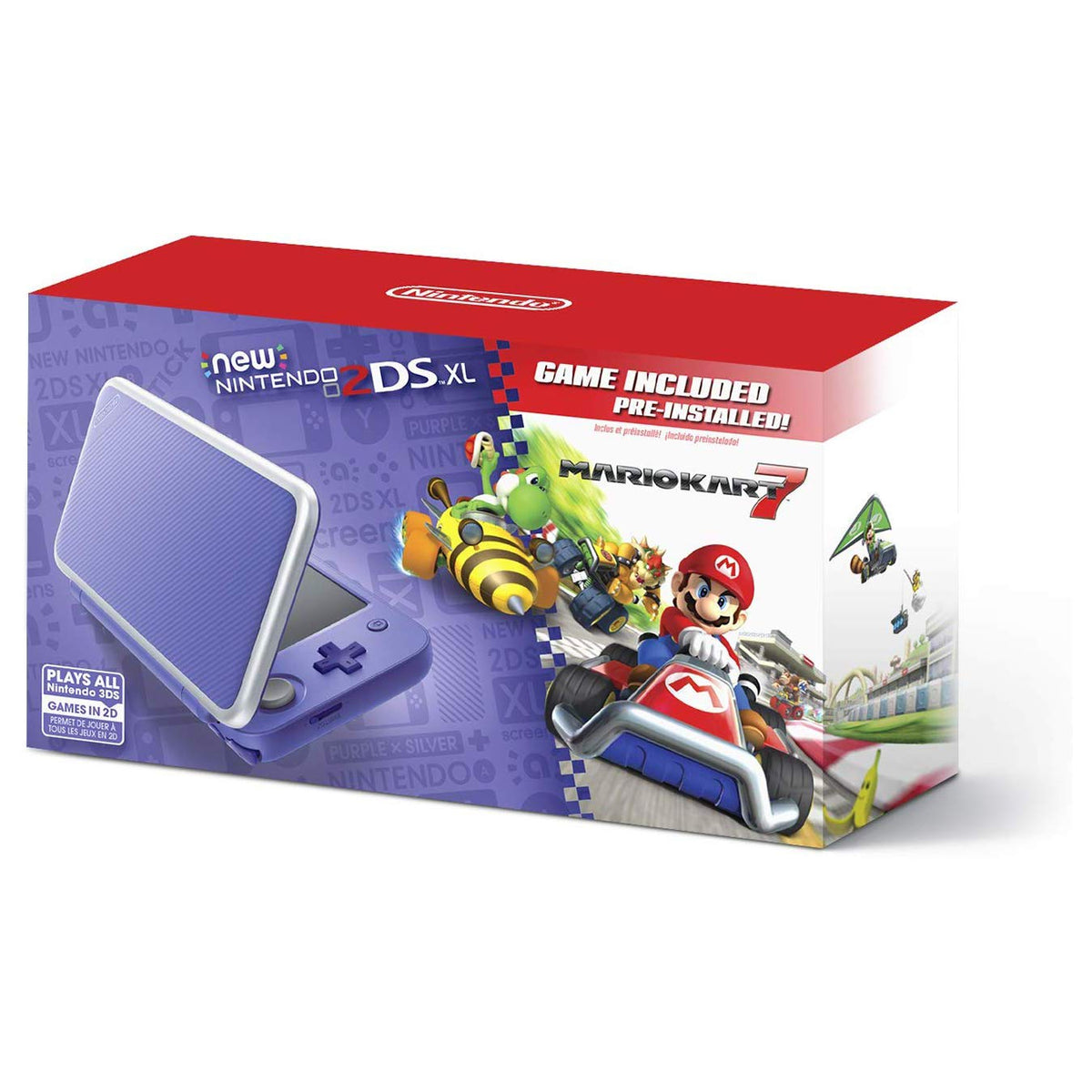 New Nintendo 2DS XL - Black + Turquoise With Mario Kart 7 Pre-installed - Nintendo 2DS