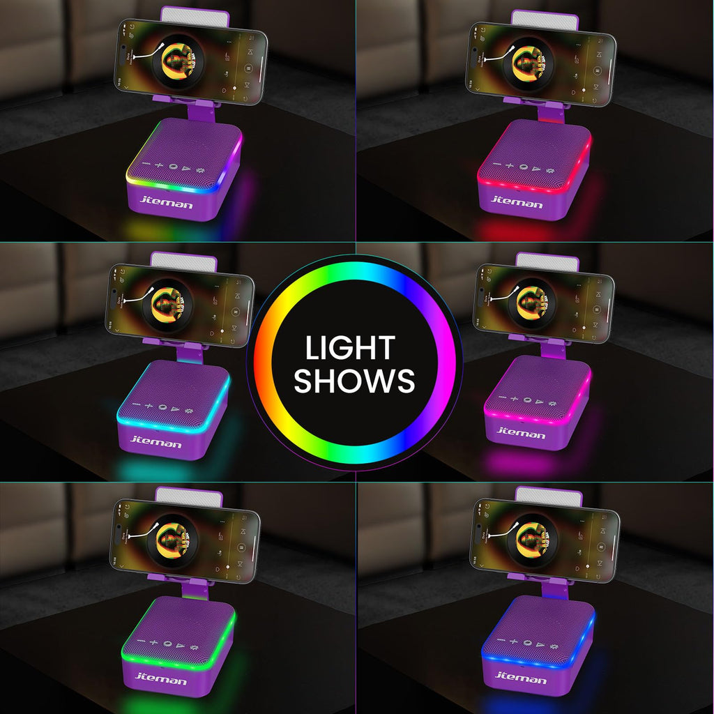 JTEMAN Gifts for Men Women,Cell Phone Stand with Bluetooth Speaker,LED Light,and Lanyard,Cool Tech Gadgets,Unique Birthday Gifts for Men Husband Mom Dad