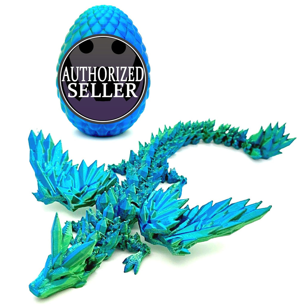 HEZUJ 3D Printed Dragon Dinosaur Egg,Articulated Crystal Dragon Fidget Toys,Prefilled Easter Basket Stuffers Eggs Filled, for Boys Girls Christmas Valentines Day Gifts (Purple Flying Dragon)