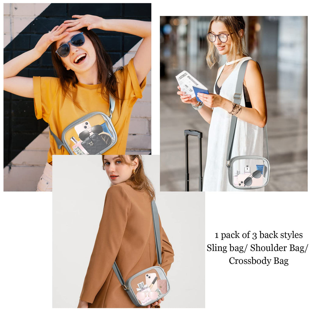 KETIEE Clear Crossbody Bag, Stadium Approved Clear Purse Bag for Concerts Sports Events Festivals