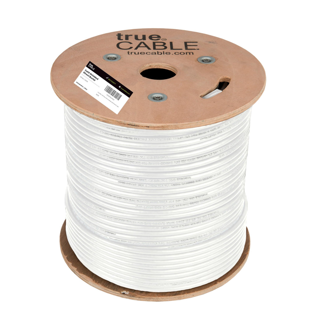 TRUE CABLE Cat6 Direct Burial Outdoor Bulk Ethernet Cable, Shielded F/UTP, 500ft, Brown, 23AWG Solid Bare Copper, Heavy Duty Outdoor, OSP Jacket, Waterproof, UV, 550MHz, PoE++ 100W (4PPoE)