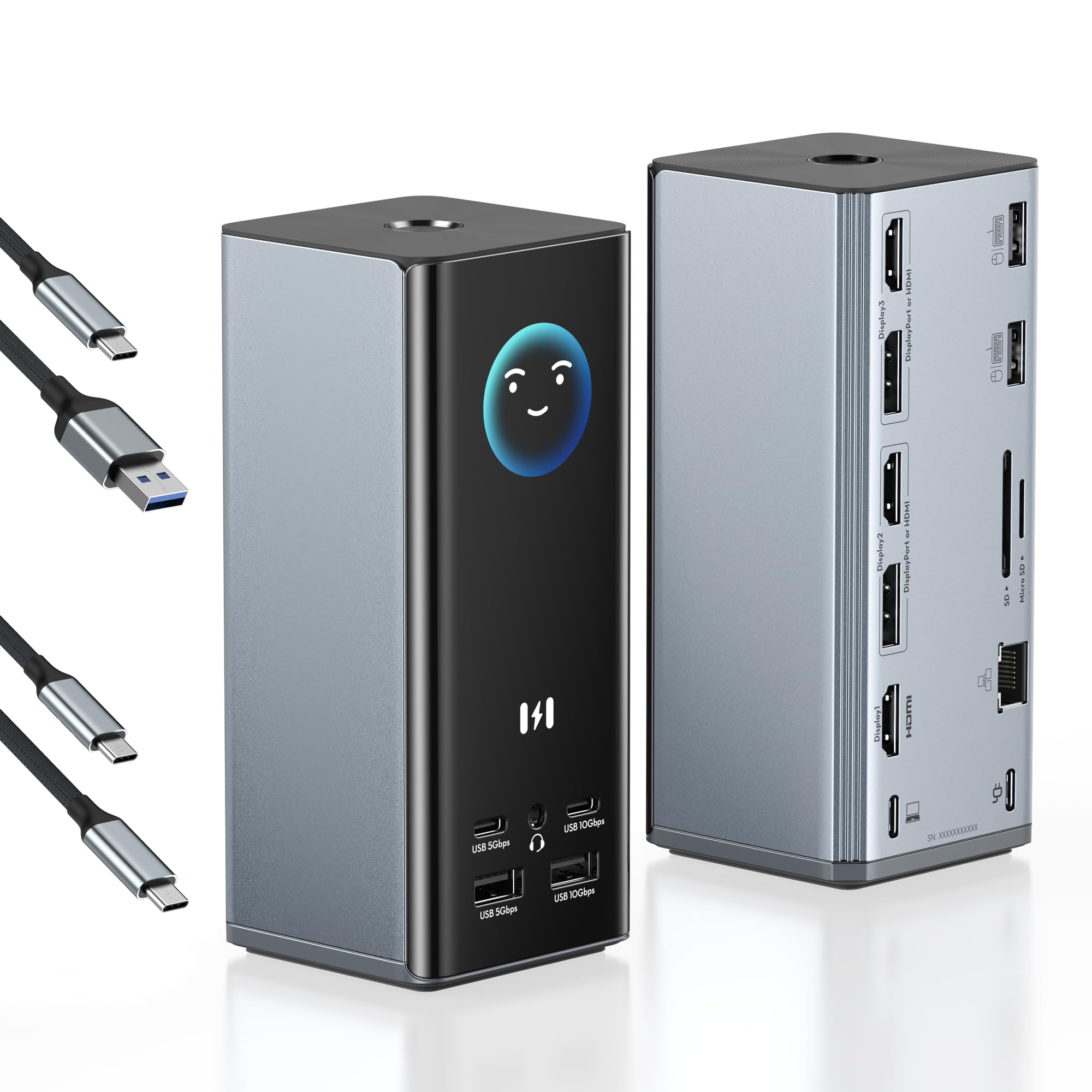 10Gbps USB C Hub with 4K@60Hz Video Display, Selore 5 Ports USB-C Splitter, C Port Data Transfer, 100W PD-in Charging, Dongle Multiport Adapter for MacBook Pro, iPad, Dell, HP, and More