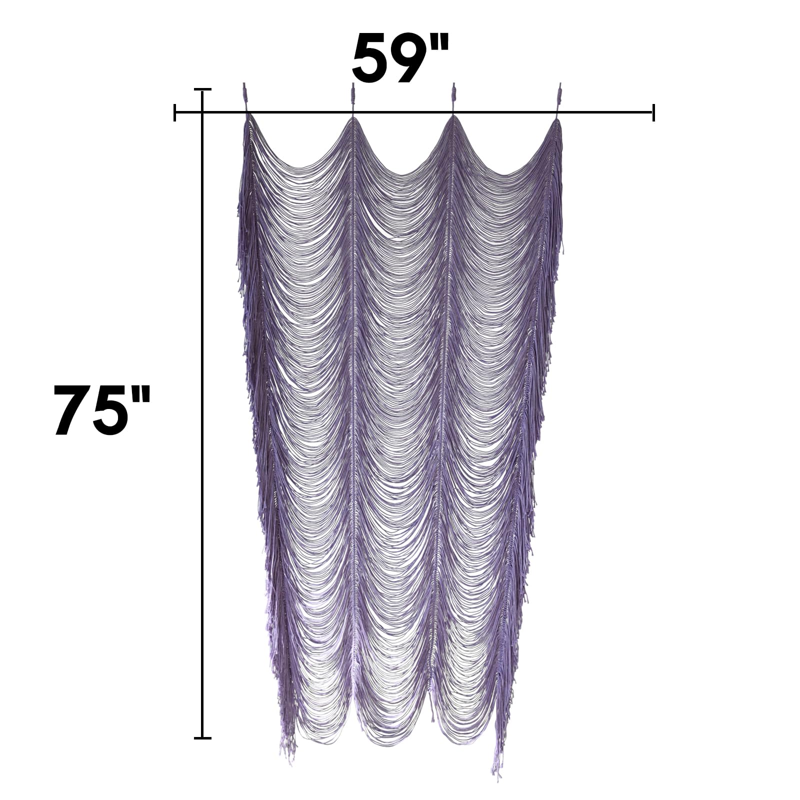 Flber Macrame Curtain Window Macrame Room Divider Doorway Curtain Boho Macrame Wall Hanging Living Room Bedroom Decor 42" W x 75" H