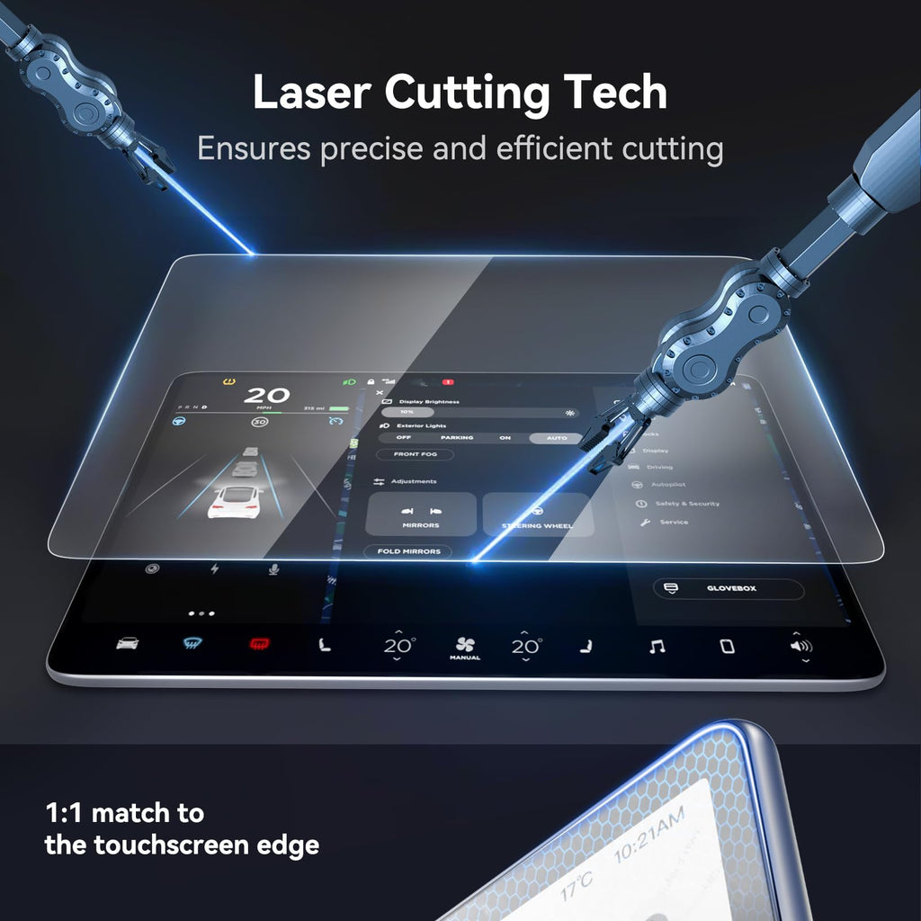 8" Rear Screen Protector for Tesla Model Y Juniper/Model 3 Highland, [HD & No-edge Gaps & 9H] Tempered Glass Screen Protector with Alignment Frame for Tesla Model 3/Y Accessories, Glossy