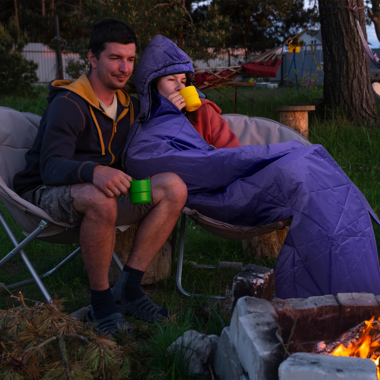 Large Outdoor Waterproof Blanket Extra Thick Fleece Stadium Blanket for Camping, Car, Pet, Picnics - Windproof, Wearable, Machine Washable 80" x 58" (Black Check)