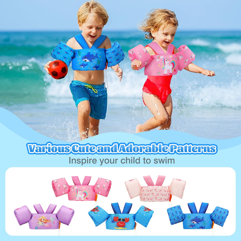 Moko Swim Arm Band for Kids 20-30-50 lbs, Cute Cartoon Toddler Swim Vest, Swimming Water Wings Pool Floaties Sleeve for Children Learn to Swim