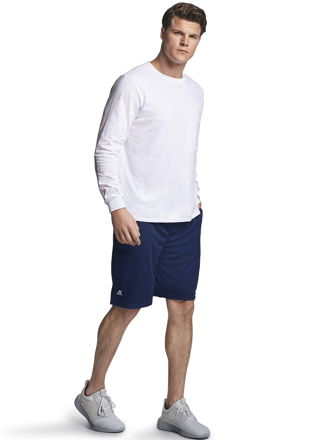 Russell Athletic Men's Dri-Power Long Sleeve Tees, Moisture Wicking, Odor Protection, UPF 30+