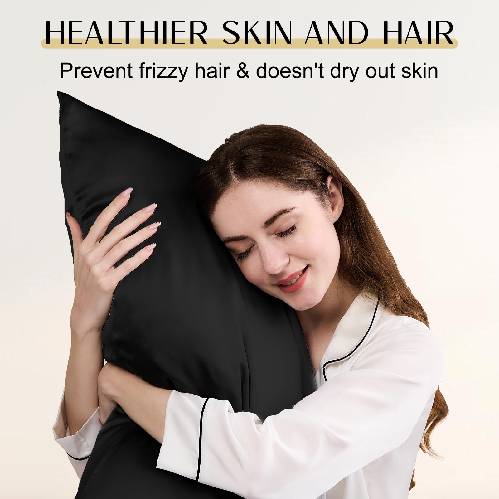 ZIMASILK Upgraded 100% 6A Grade Pure Mulberry Silk Pillowcase for Hair and Skin Silk Pillow Cases with Reinforced Hidden Zipper, More Soft & Durable, Gift Box (Standard 20"x26" Beige)