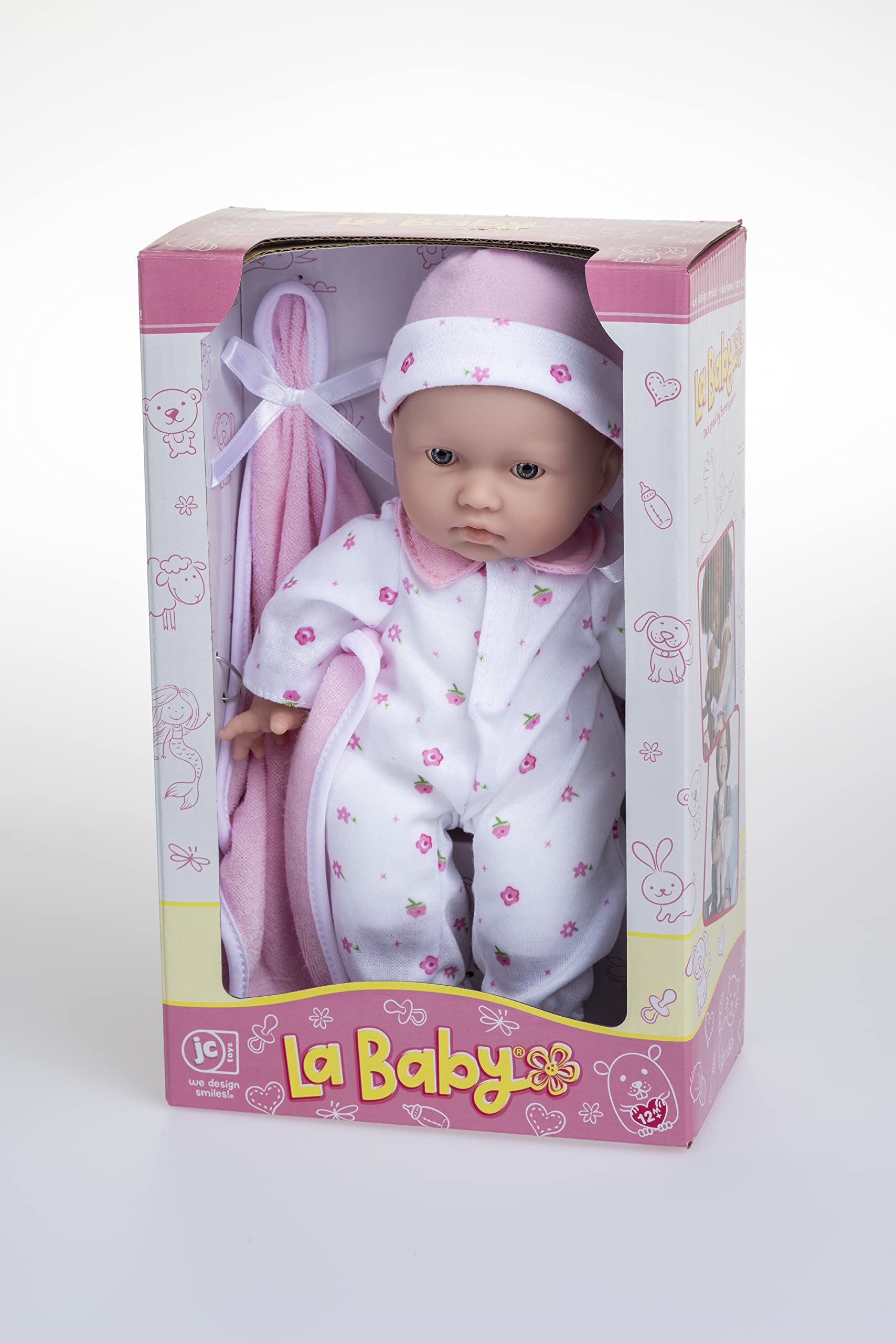 JC Toys La Baby Caucasian Baby Doll Set – 11 Inch Soft Body Doll with Accessories Including a Removable Blue Outfit – Small Baby Doll Toy for Children 12 Months and Older