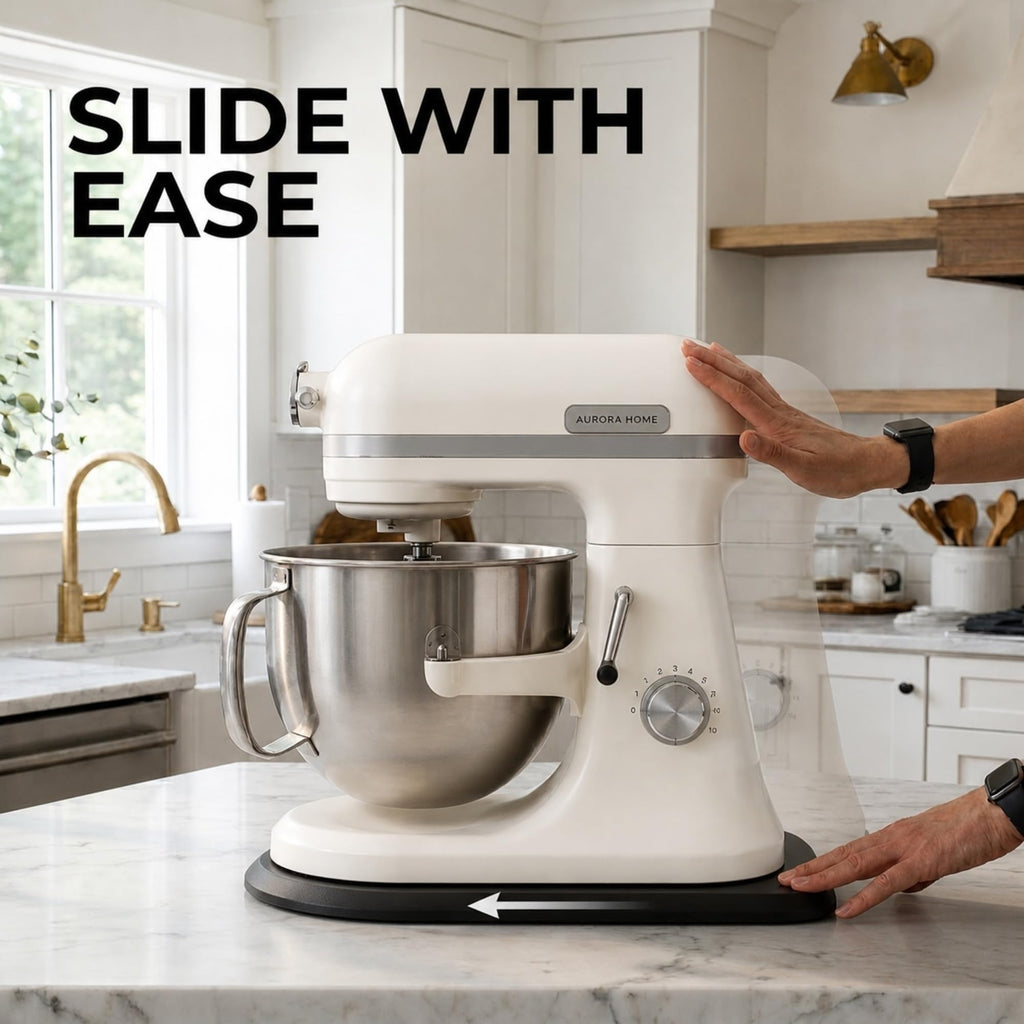 Ibyx Premium Bamboo Mixer Slider for KitchenAid 4.5-5 Qt Tilt-Head Stand Mixer - Food-Grade Appliance Slider Mat for Kitchen Countertop Storage Accessories (Black)