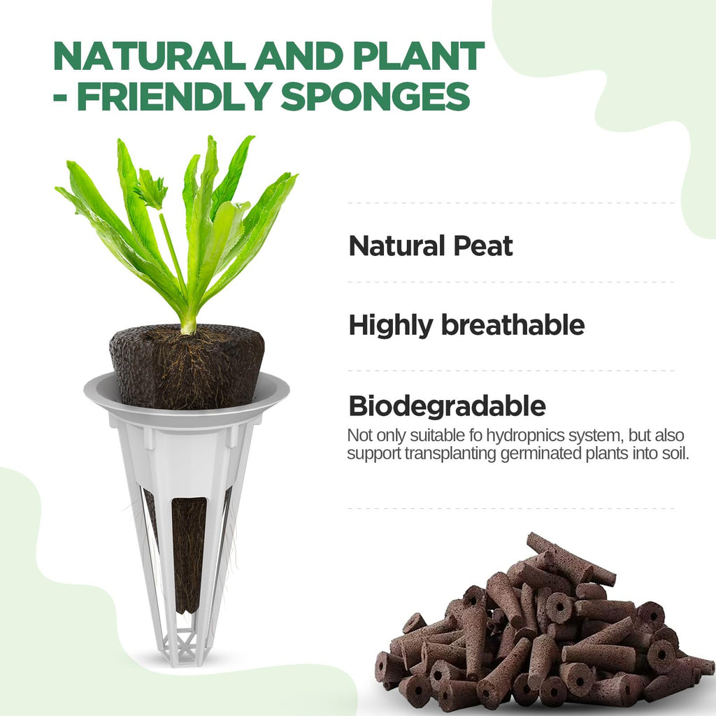 LETPOT 77 Pcs Seed Pod Kits, Square Grow Anything Kit for Hydroponics, with 2 A&B Nutrient Plant Foods and 30 Sponges, 5 Domes, 10 Baskets, 30 Stickers, Compatible Mini and Other Brand