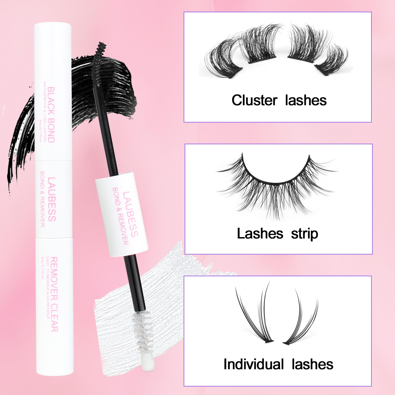 Lash Bond and Seal Mascara for Long Lasting Waterproof Eyelash Extensions - 5ml+5ml
