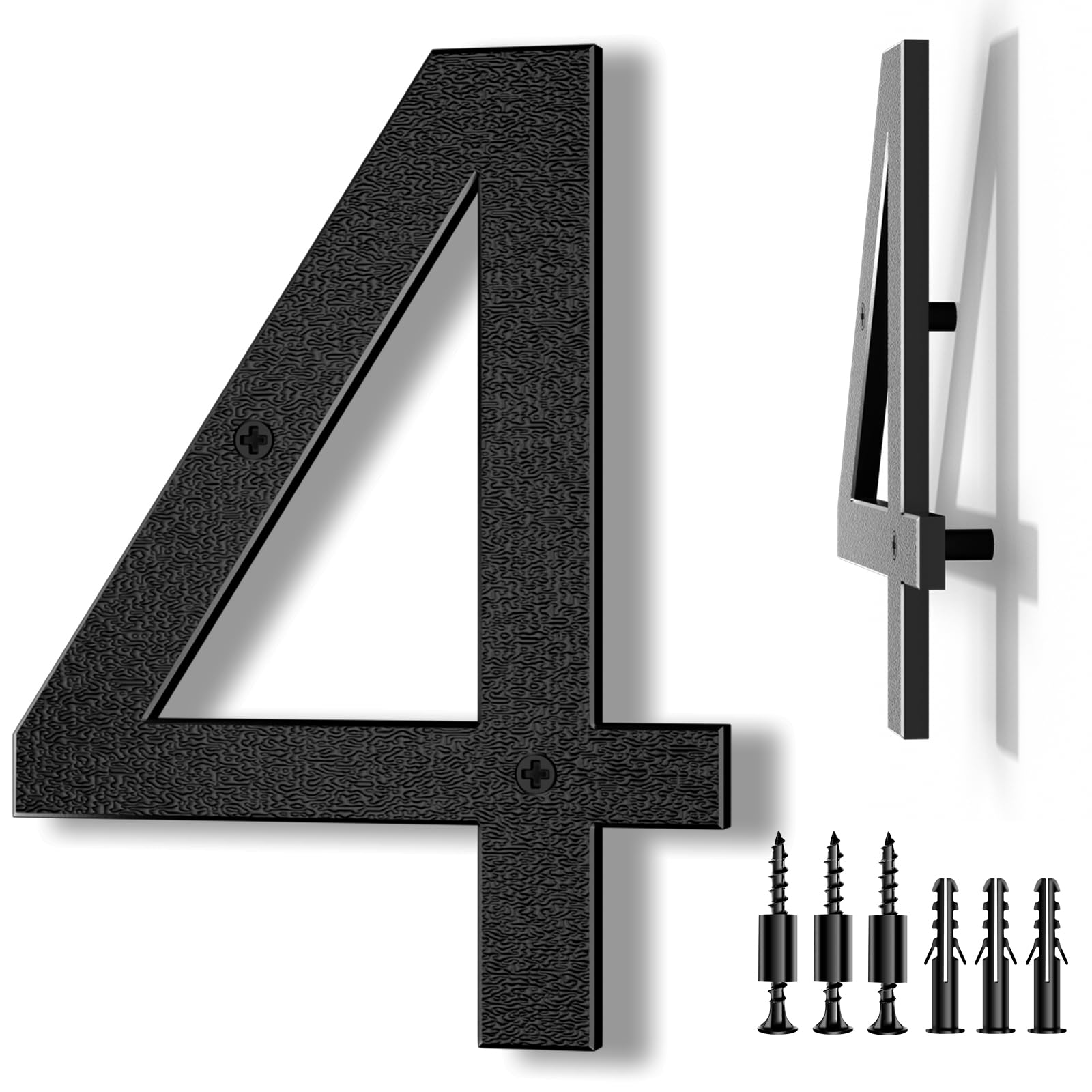 8 Inch Black Floating Arrow Signs, Modern Outdoor Plastic Directional Signs for Wall Yard Street