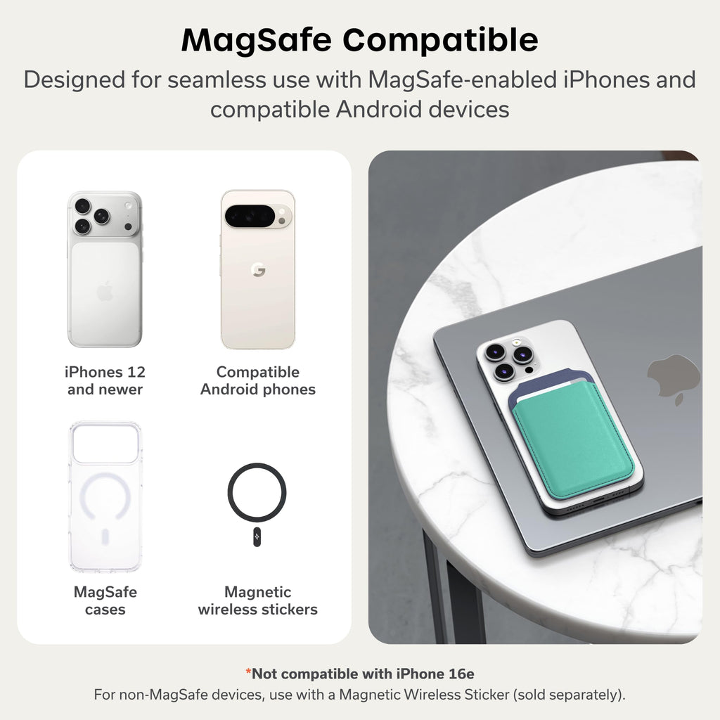 Satechi Magnetic Magsafe Wallet, Double Flap Stand Card Holder, 4 Slots with Front NFC Pass-Through, Adjustable Phone Attachment for iPhone 17/16/15/14/13/12, Travel Accessory
