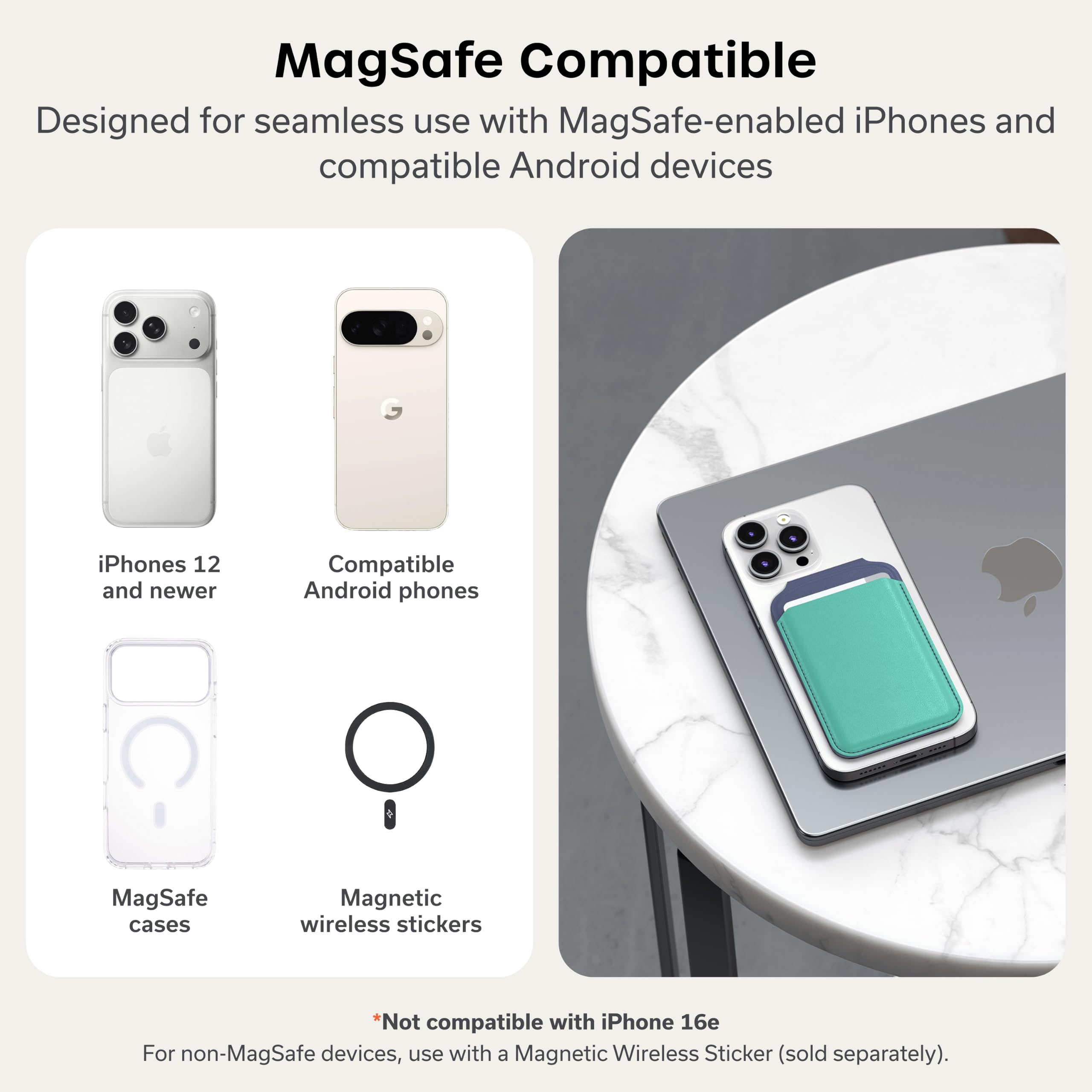 Satechi Magnetic Magsafe Wallet, Double Flap Stand Card Holder, 4 Slots with Front NFC Pass-Through, Adjustable Phone Attachment for iPhone 17/16/15/14/13/12, Travel Accessory