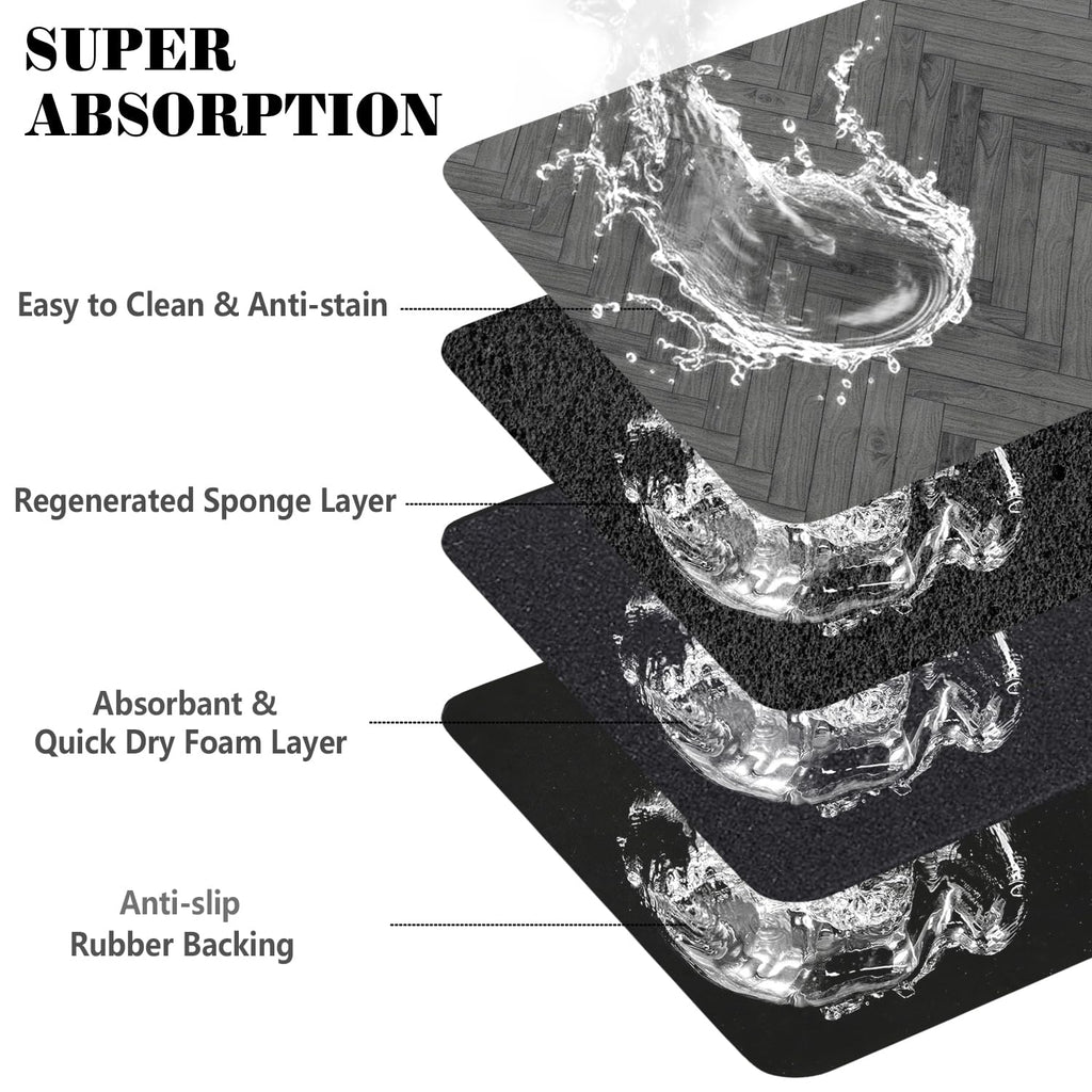 Dog Food Mats for Floors Absorbent, Pet Cat Food Mat - Quick Dry Dog Bowl Mats for Food and Water, Eco-Friendly Boho Pet Supplies