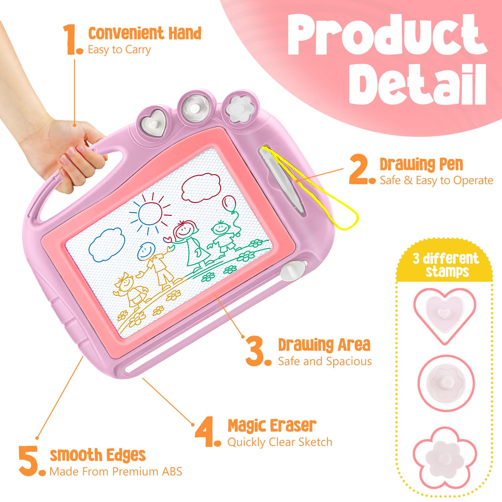 Magnetic Drawing Board, Toddler Toys for Age 1 2 3 Boys Girls, Toddler Drawing Board, Birthday Easter Christmas Halloween Kids Toy Gifts for Boys and Girls