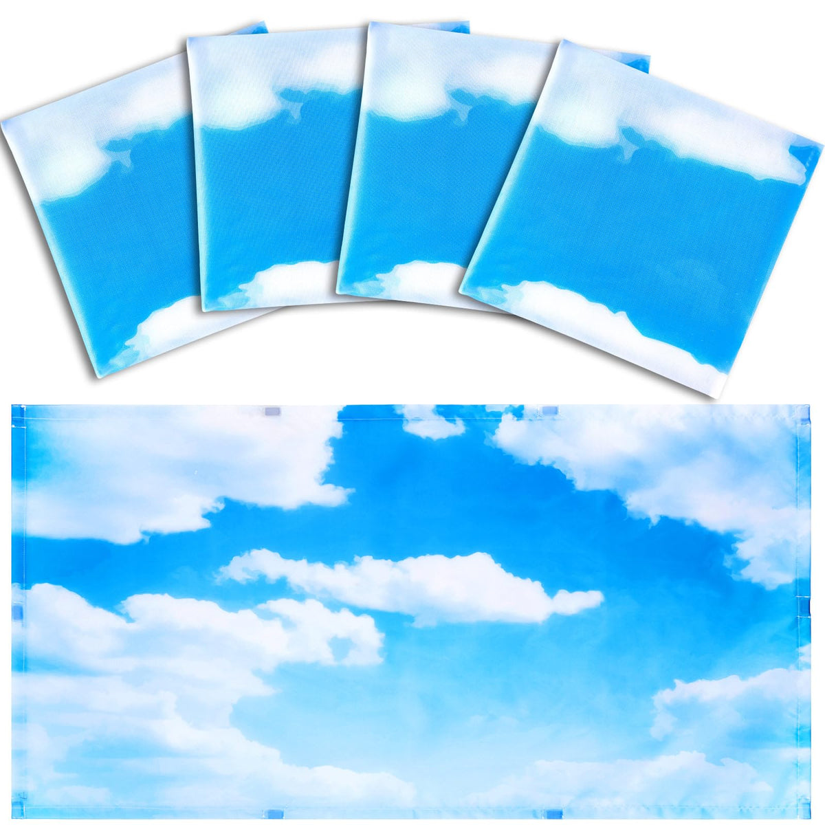 Hortsun 4 Pack Fluorescent Light Covers 4 x 2 Feet Magnetic Light Cover for Drop Ceiling, Fluorescent Ceiling Shade Filters for Office Classroom Home Hospital Decor(Beach)