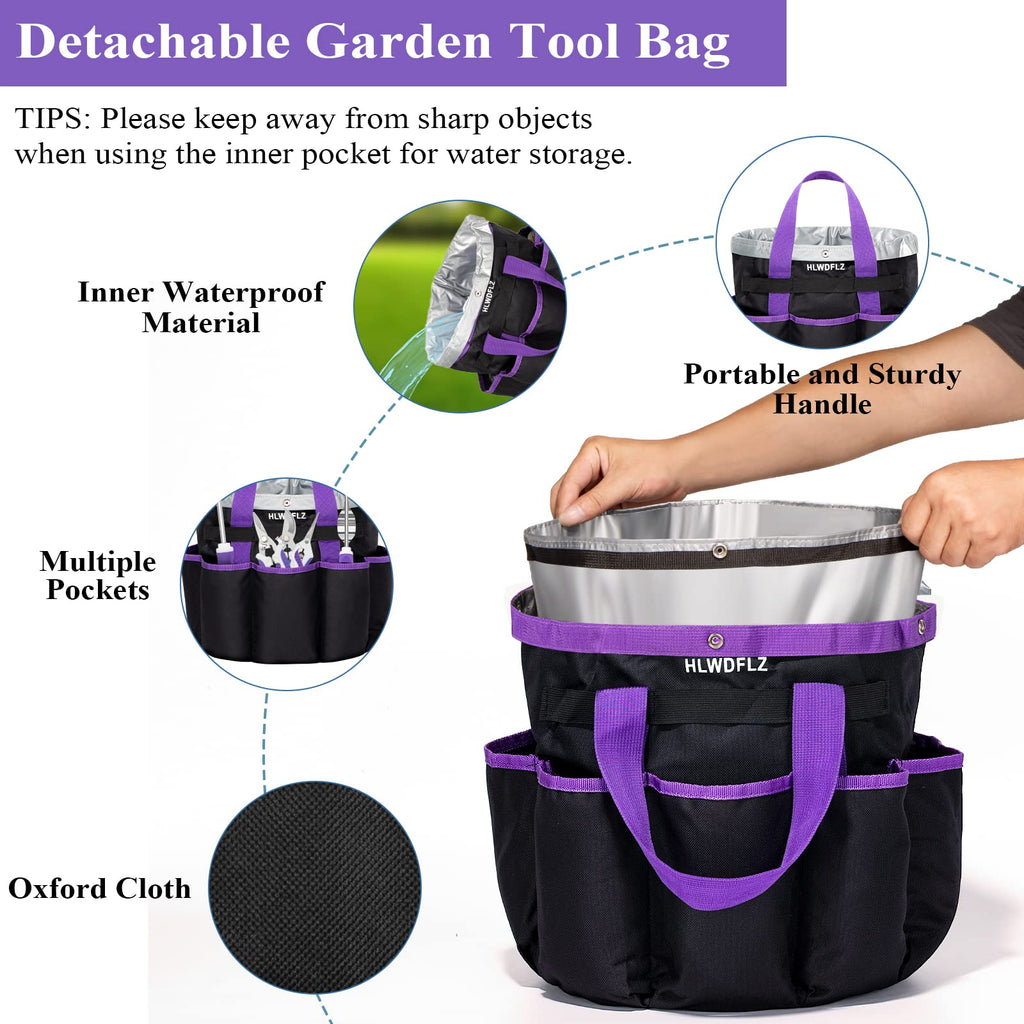 Pink Garden Tool Set Gardening Items for Women - 24PCS Heavy Duty Garden Tools with Detachable Storage Bag, Succulent Tool Set, Weeder