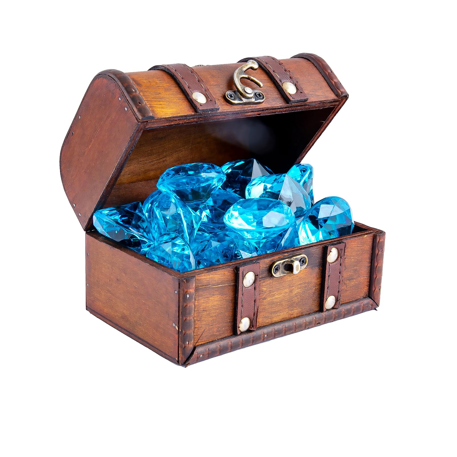 Niceup 26PCS Blue Fake Diamonds Gem Toys, 1.5in Pool Diving Gems Acrylic Plastic Gemstones for Kids, Party Décor Jewels Treasure Hunt Hiding Sensory Bin Filler Toys Craft Supplies