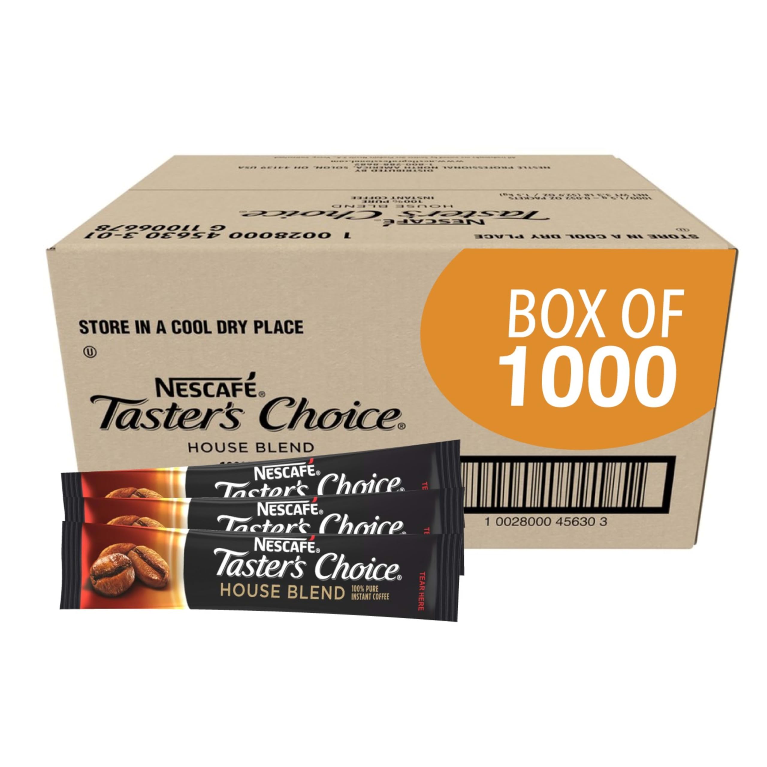 Nescafe Instant Coffee Packets, Decaf, Taster's Choice Light Roast, 80 Singles (Pack of 6)