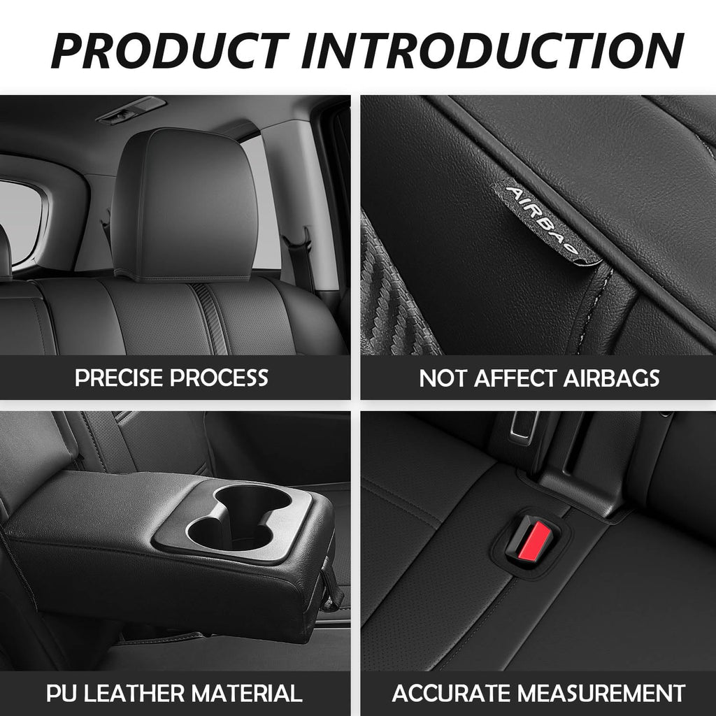 Xipoo 8 Seats Seat Cover Compatible with 2014-2019 Toyota Highlander Car Seat Protector Replacement for 2014-2019 Toyota Highlander Accessories(Fit 2014-2019 W/Second Row 40/60 Split,Black)