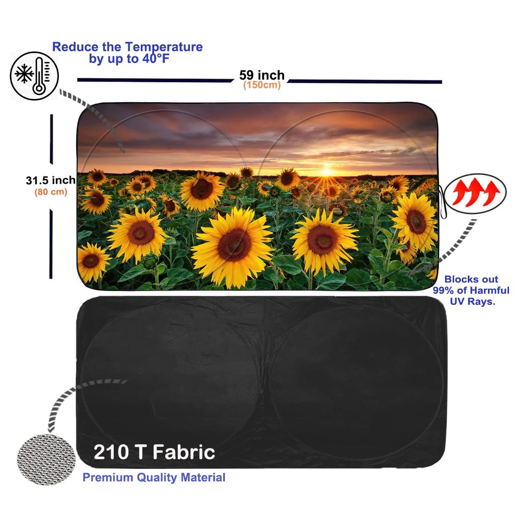 Gven Windshield Sun Shade for Car Front Window Cover Sunshades Visor Automotive Sun Shield for Full-Size Sedan & SUV, Mid-Size SUV, Sports Cars Mid-Size Pickup Truck Car Accessories(Abstract, L)