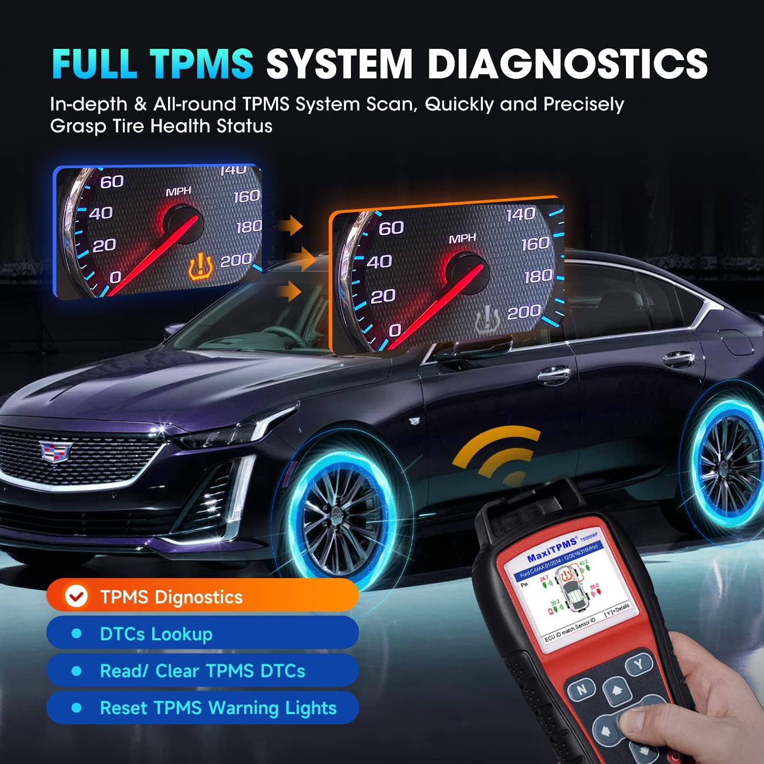 Autel MaxiTPMS TS508WF TPMS Programming Tool, 2026 Upgrade WiFi Ver. of TS508 TS501 TS408 TS601, Tire Pressure Monitor, Program MX-Sensors 315/433MHz, Relearn Activate All Sensors, TPMS Reset Diagnose