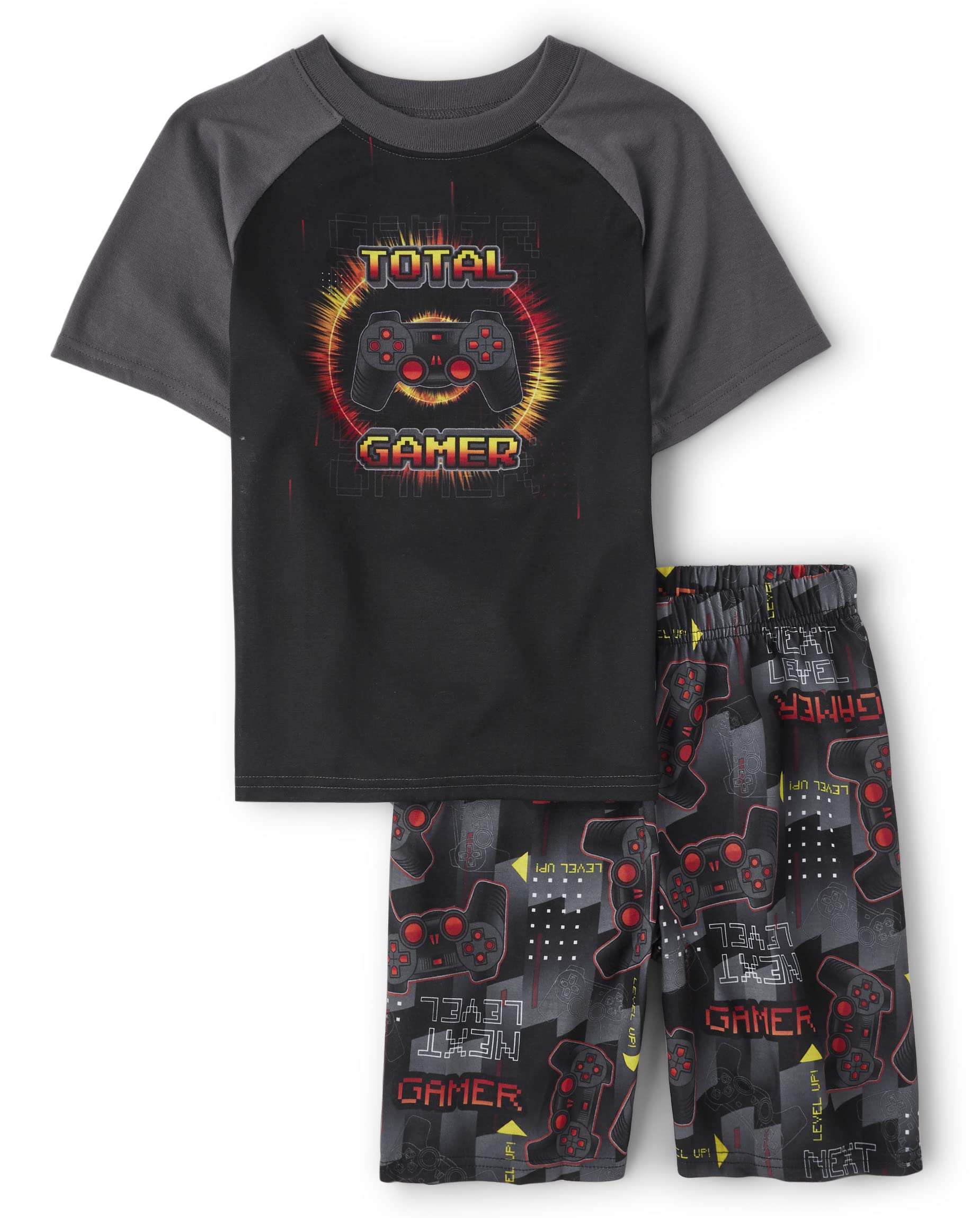 The Children's Place boys Short Sleeve Top and Shorts,2 Piece Pajama Set