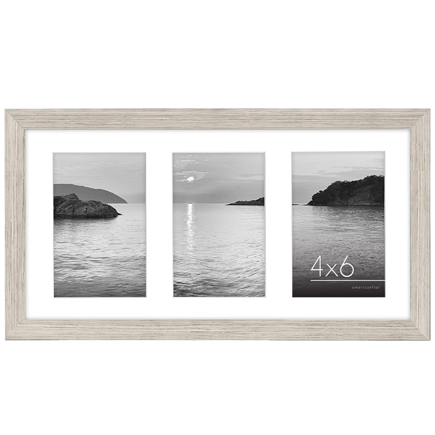 Americanflat 4x6 Double Picture Frame with Shatter-Resistant Glass - Fits Two 4x6 Photos or use as One 6x14 Frame - Signature Collection - Collage Frames for Tabletop and Wall Display - Black