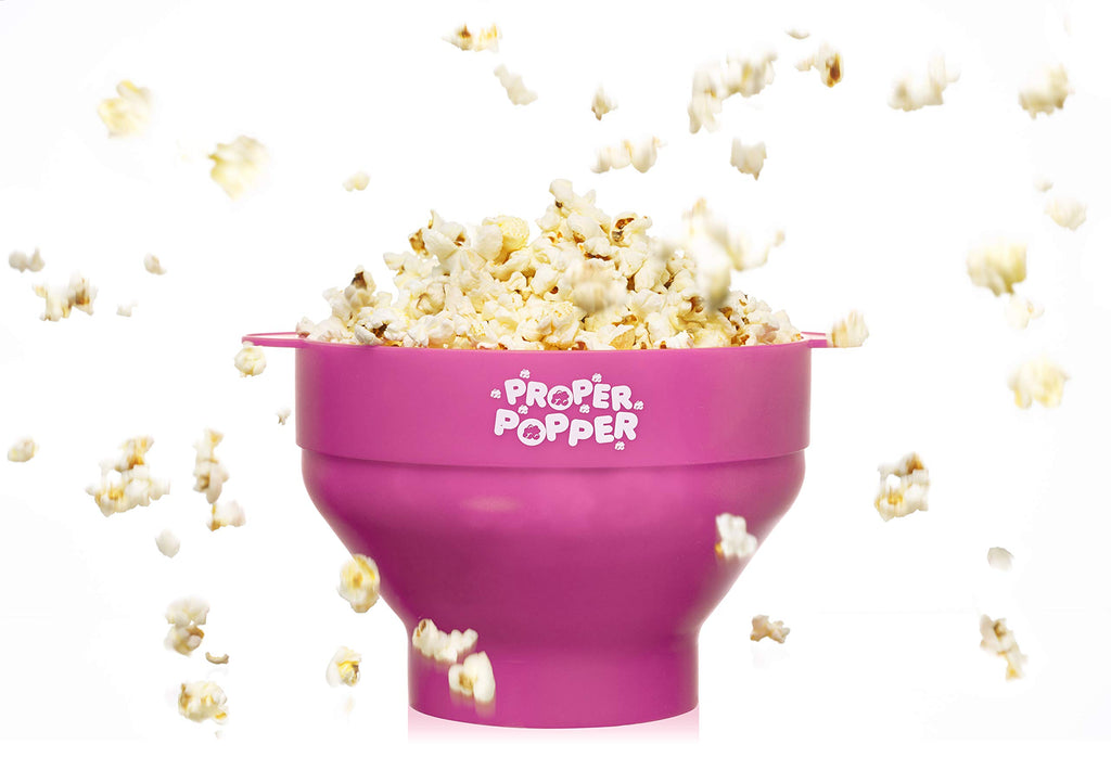 The Original Proper Popper Microwave Popcorn Popper, Silicone Popcorn Maker, Collapsible Bowl BPA Free & Dishwasher Safe - (Aqua)