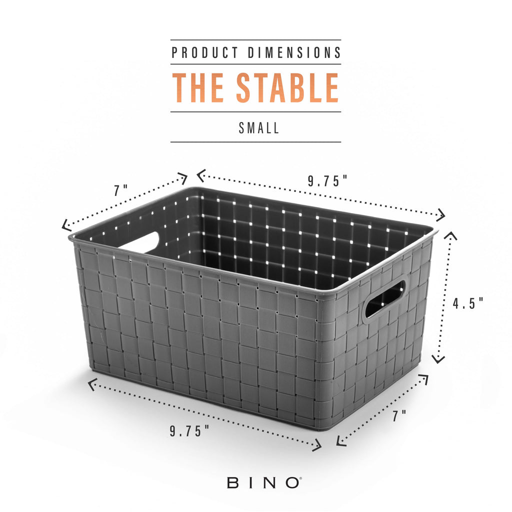 BINO Plastic Basket, Small White, 5 Pack - Rectangular Cabinet Organizer, Multi-Use Storage Basket, Drawer and Cabinet-Friendly, Portable, Durable, Space Efficiency, Stock Management