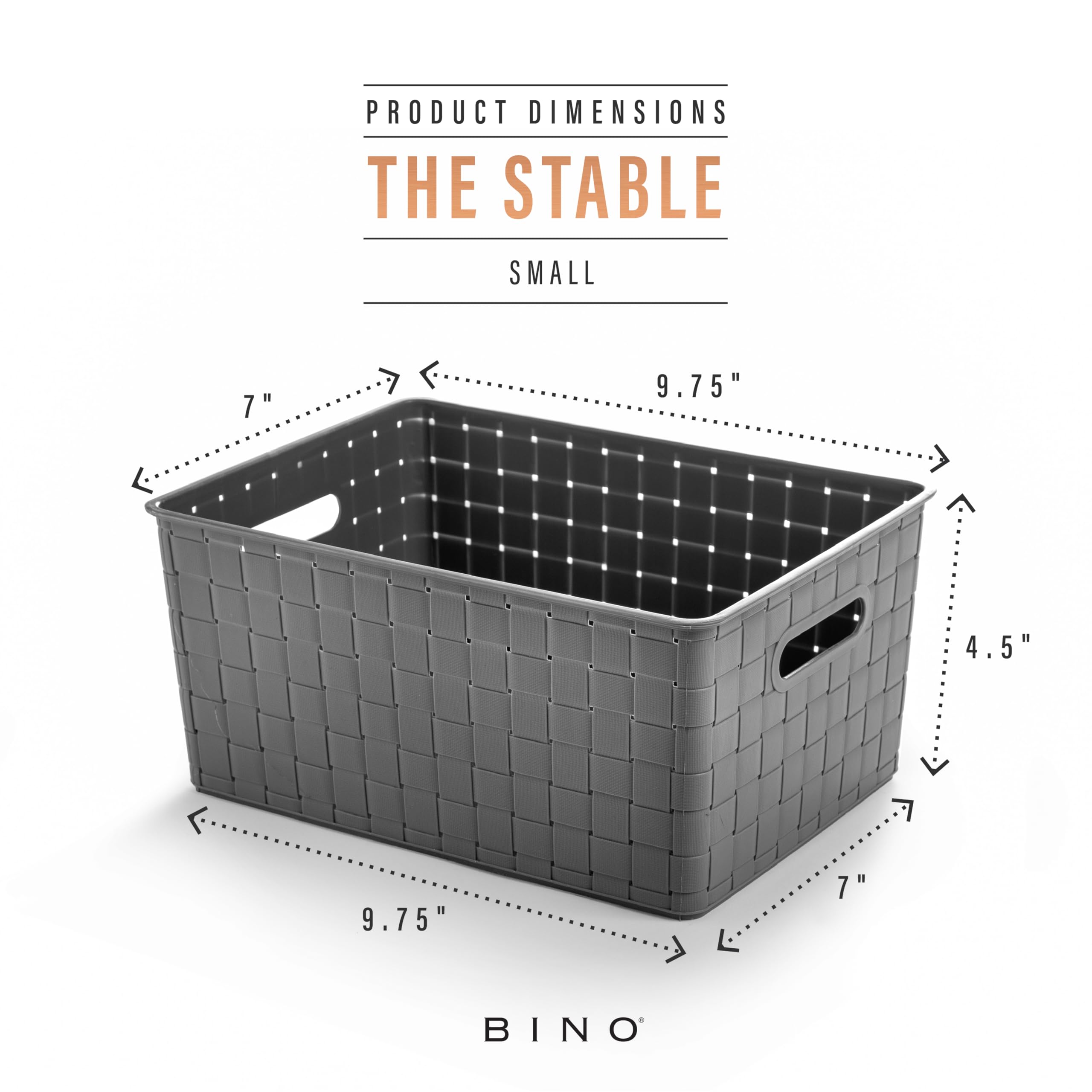 BINO Plastic Basket, Small White, 5 Pack - Rectangular Cabinet Organizer, Multi-Use Storage Basket, Drawer and Cabinet-Friendly, Portable, Durable, Space Efficiency, Stock Management