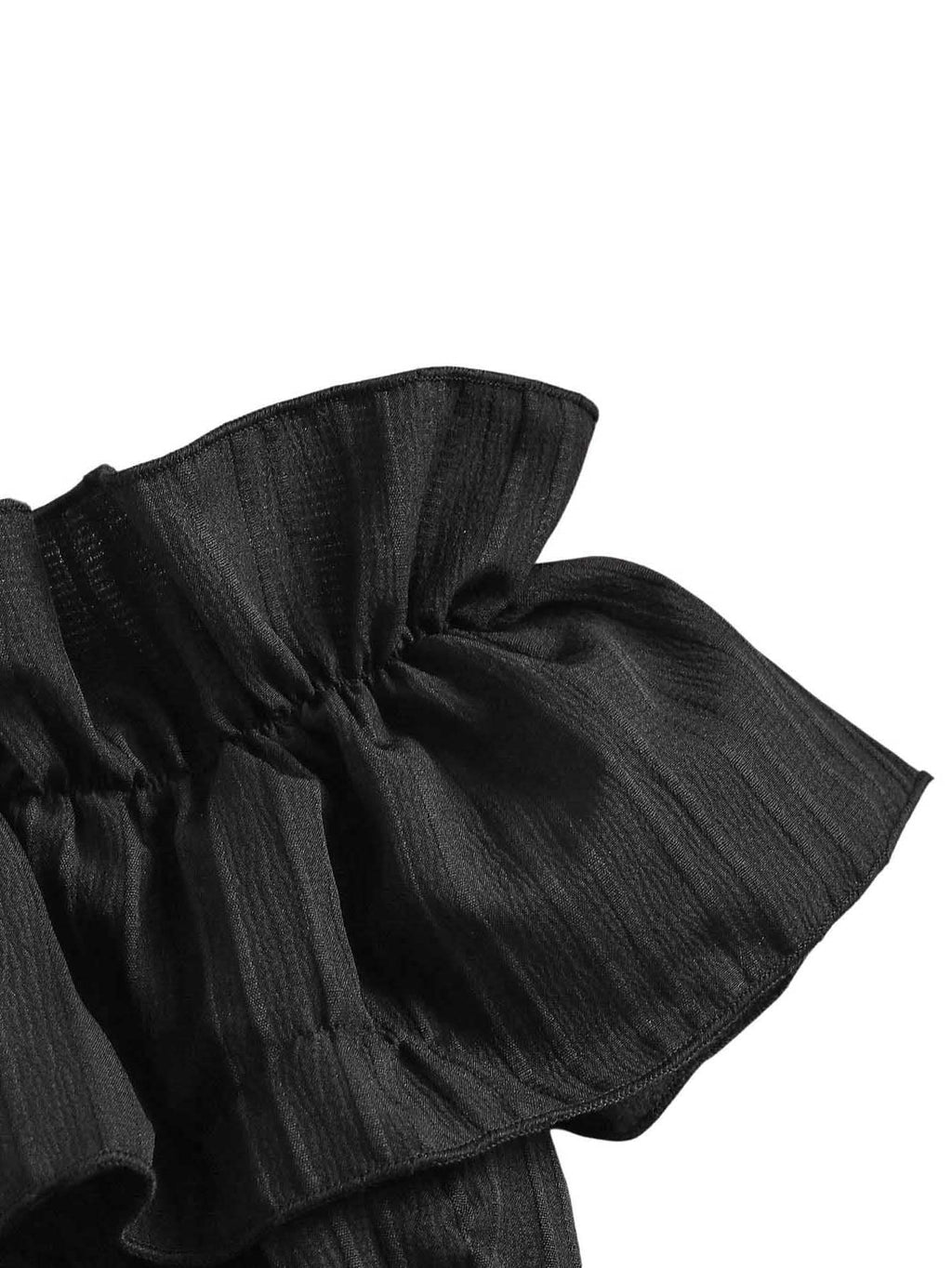 Floerns Girls Cold Shoulder Ruffle Trim Short Sleeve Belted A Line Midi Dress