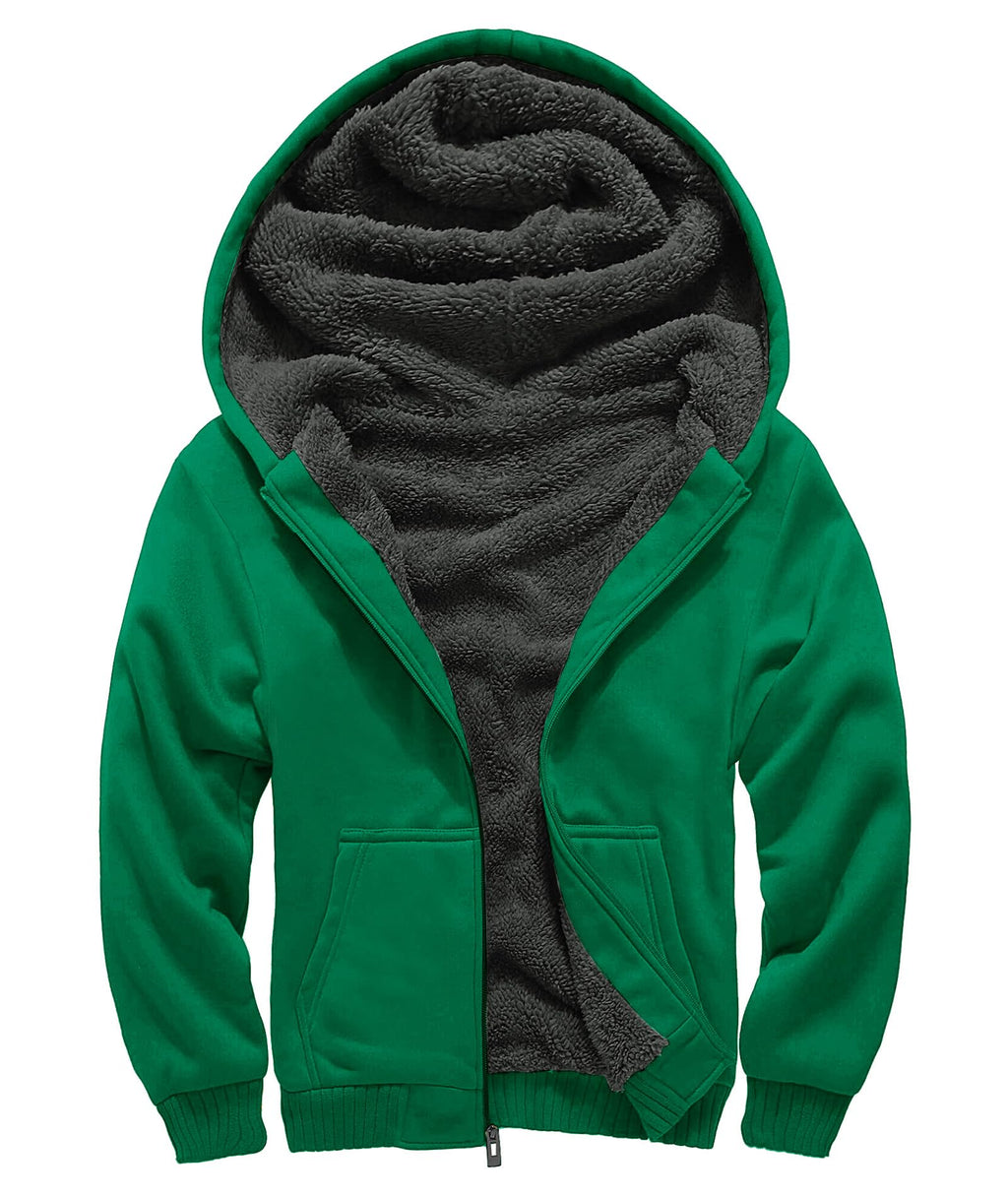 GEEK LIGHTING Boys Sherpa Lined Hoodie Kids Fleece Sweatshirt Full Zip Hooded Jacket