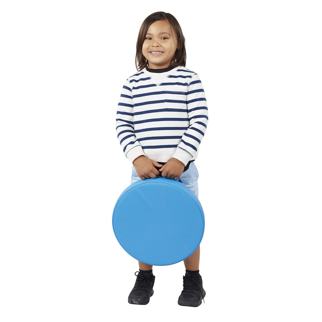 Factory Direct Partners SoftScape 15 inch Square Classroom Floor Cushions with Handles; Flexible Seating for Daycare, Preschool, Playroom; 2 inch Thick Deluxe Foam (6-Piece) - Assorted, 12228-AS