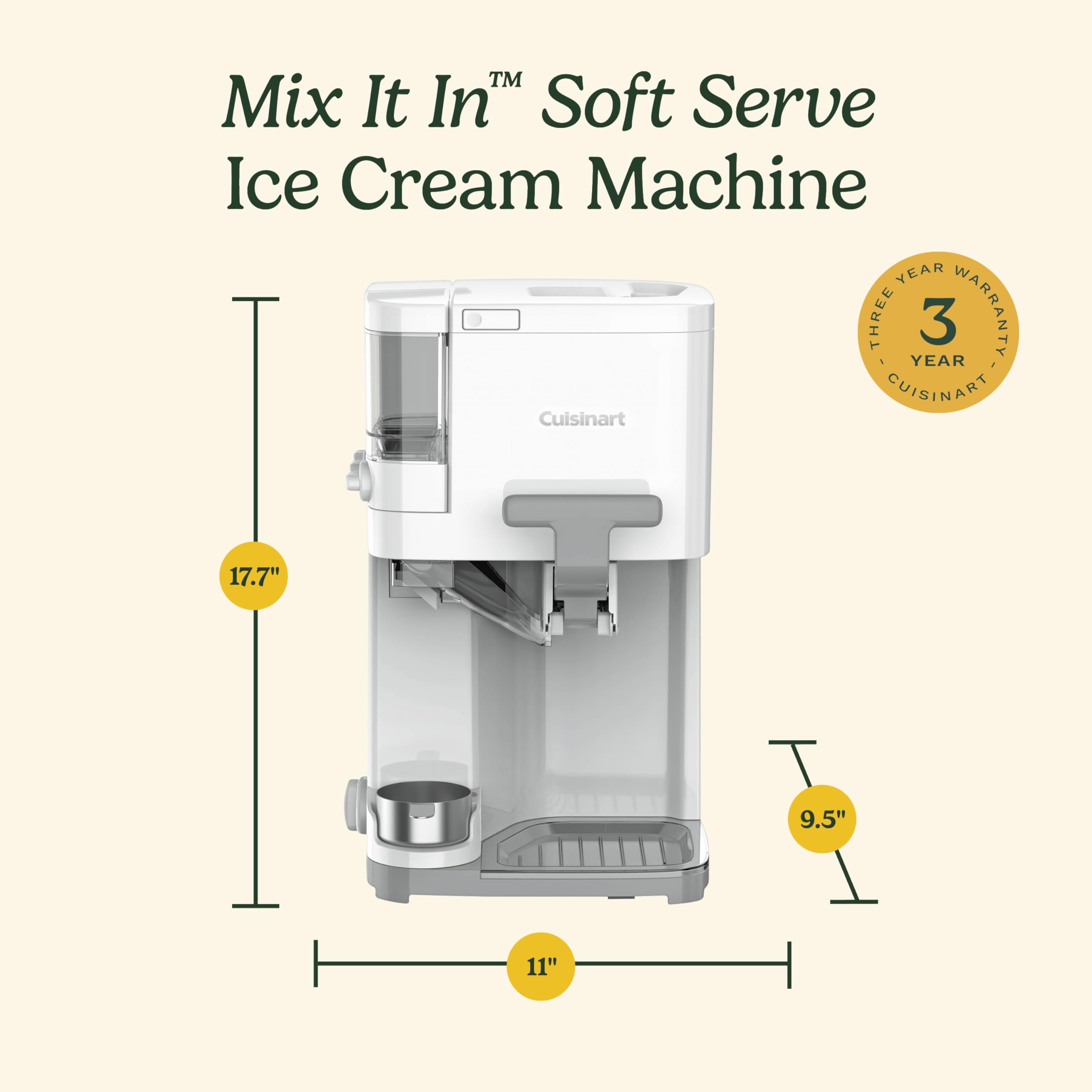 Cuisinart Ice Cream Maker Machine, 2-Quart Stainless Steel Frozen Yogurt, Gelato, Sorbet, Ready in 20 Minutes, LCD Screen and Timer (ICE-70C)