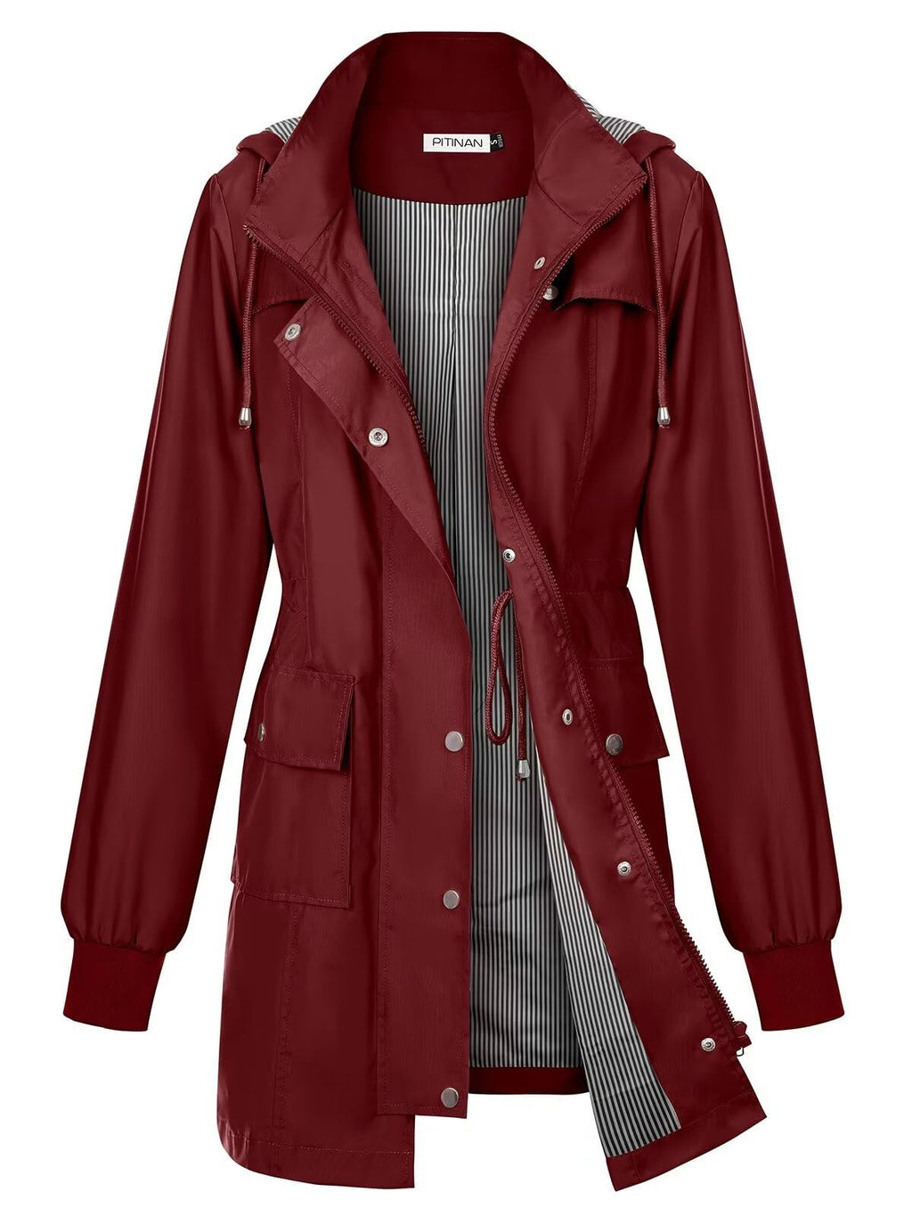 PITINAN Rain Jackets For Women Waterproof Rain Coats with Hood Lightweight Windbreaker Outdoor Womens Raincoats
