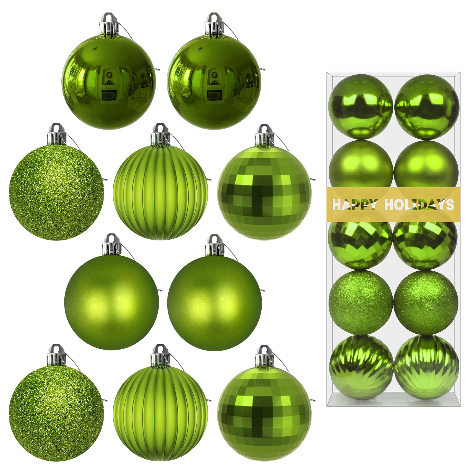 Bubblegun Pink 1.6" Small Christmas Balls Christmas Tree Decoration Ornaments Shatterproof Hanging Balls for Birthday Halloween Holiday Wedding Decorations Set of 12pcs
