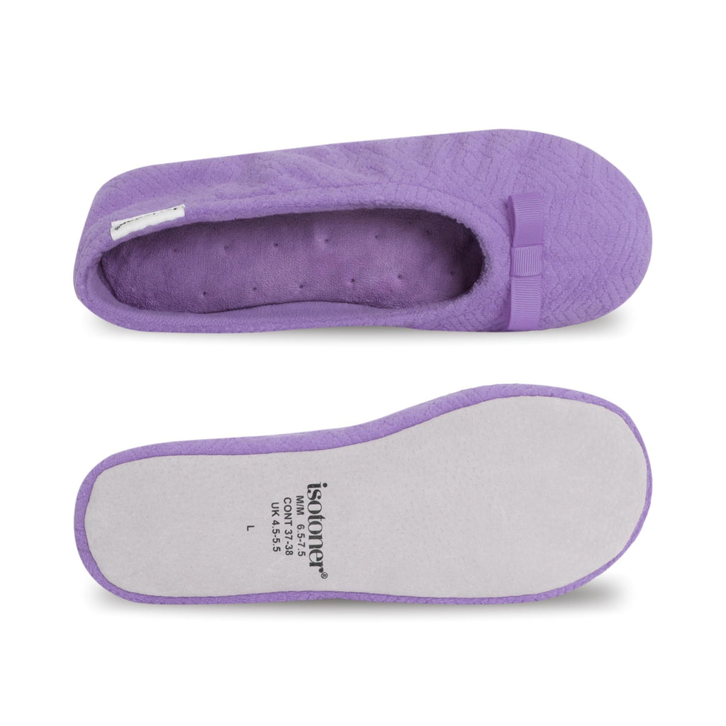 isotoner Women's Diamond Microterry Ballerina Slippers