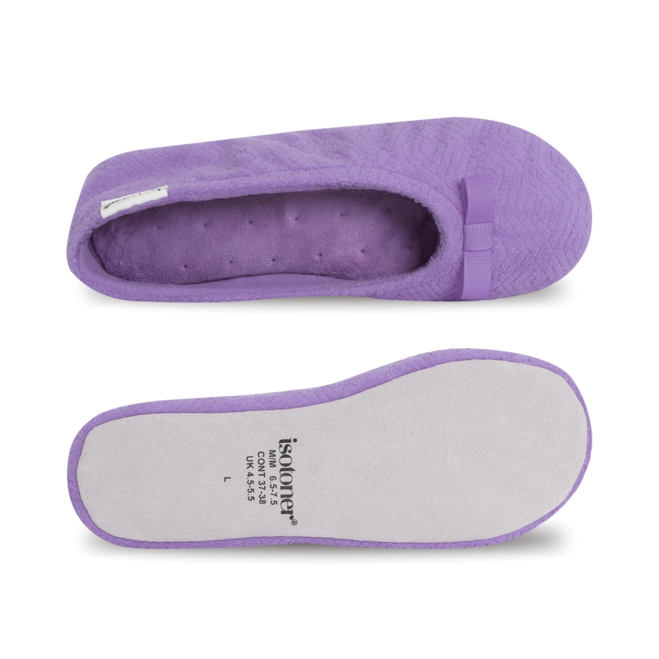 isotoner Women's Diamond Microterry Ballerina Slippers