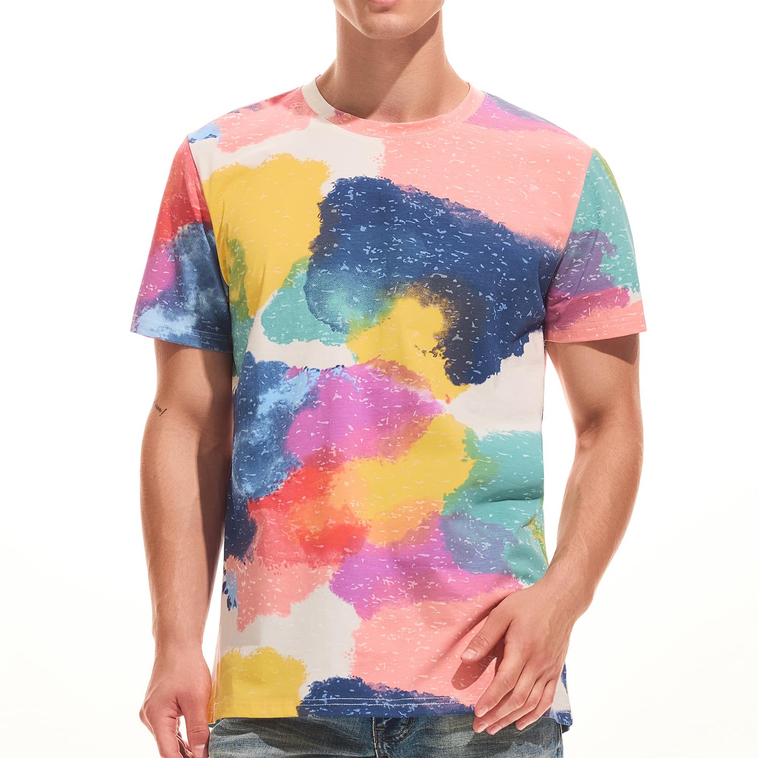 YININF Mens Hipster Hip Hop Short Sleeve Print T-Shirt Shirts Men