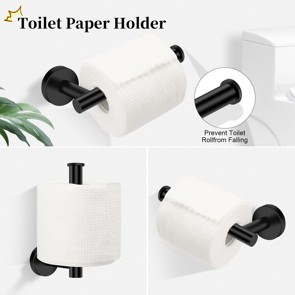 Brushed Gold Bathroom Hardware Accessories Set 5 Piece, Stainless Steel Bath Towel Bar Set 24 Inch,Toilet Paper Holder,Towel Ring Holder,Towel Rack Set,Gold Bathroom Accessories Kit