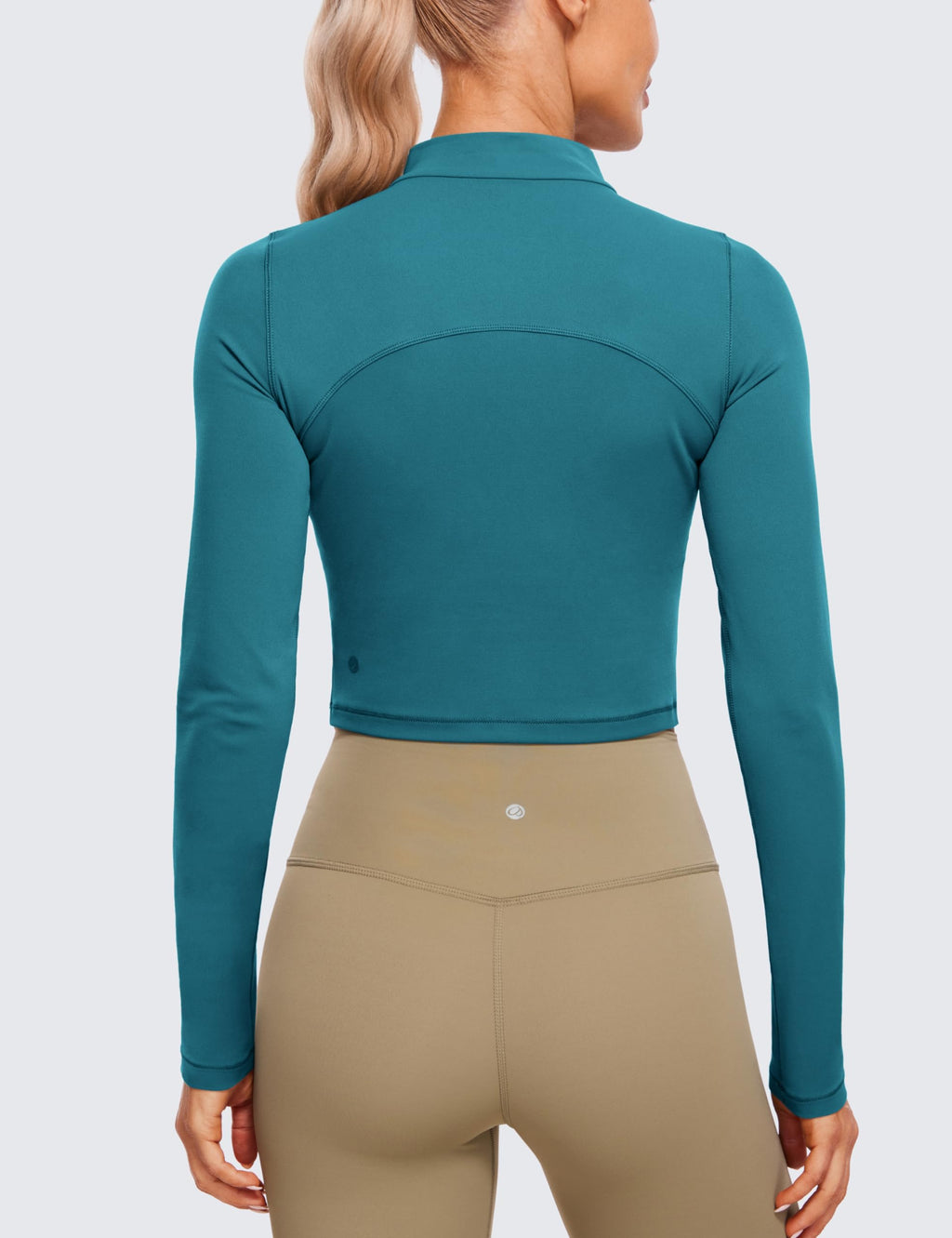 CRZ YOGA Butterluxe Mock Neck Long Sleeve Shirts for Women - Workout Casual Tops Turtleneck Crop Slim Fall Base Layer