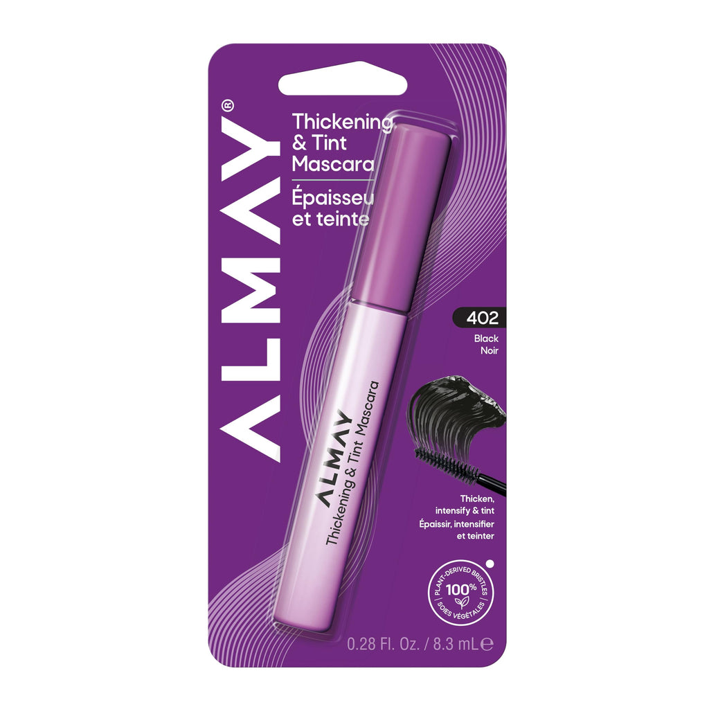 Almay Thickening & Tint Mascara, Nourishing Mascara, Hypoallergenic, 401 Blackest Black