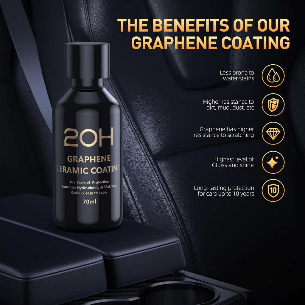 Graphene Ceramic Coating for Cars (17oz) - 12H Ceramic Spray Coating - 24+ Months of Long Lasting Protection - Ultra High Gloss & Shine - Unmatched Slickness - Extremely Hydrophobic