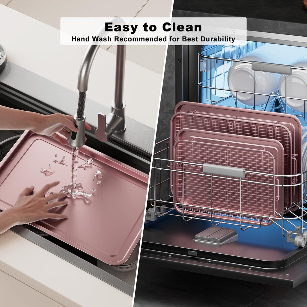Air Fryer Basket for Oven, Large14.88"×10.98"Air Fryer Pans for Convection Oven with 30 Sheet Parchment Papers, THORSES Non-Stick Stainless Steel Air Fryer Basket and Tray for Multi Cooking - Black